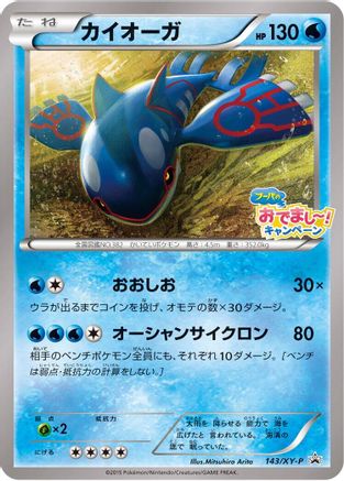 Kyogre - 143/XY-P (143/XY-P) - XYP XY Promos XY-P: XY Promos Pokemon Japanese Single Squirtle Squad Card Shop.