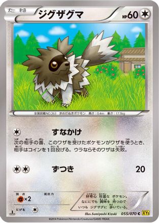 Zigzagoon (055/070) - XY5Bg Gaia Volcano 1st Edition XY5-Bg: Gaia Volcano Pokemon Japanese Single Squirtle Squad Card Shop.