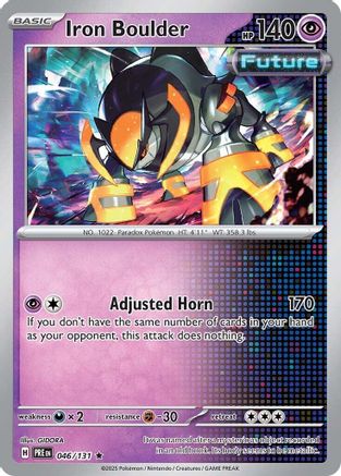 Iron Boulder 046 - Holofoil SV Prismatic Evolutions - Rare SV: Prismatic Evolutions Pokemon Single Squirtle Squad Card Shop.
