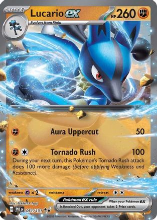 Lucario ex 051/131 – Prismatic Evolutions – Holofoil Double Rare