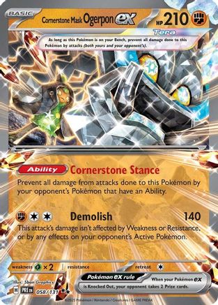 Cornerstone Mask Ogerpon ex 058/131 – Prismatic Evolutions – Holofoil Double Rare