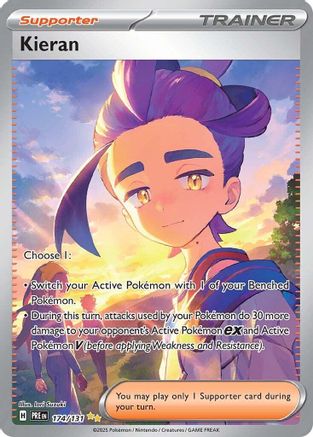 Kieran 174/131 - Holofoil SV Prismatic Evolutions - Special Illustration Rare SV: Prismatic Evolutions Pokemon Single Squirtle Squad Card Shop.