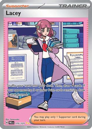 Lacey 175/131 - Holofoil SV Prismatic Evolutions - Special Illustration Rare SV: Prismatic Evolutions Pokemon Single Squirtle Squad Card Shop.