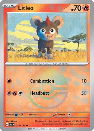 Litleo (Poke Ball Pattern) 015 - Holofoil SV Prismatic Evolutions - Common SV: Prismatic Evolutions Pokemon Single Squirtle Squad Card Shop.