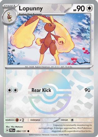 Lopunny (Poke Ball Pattern) 084 - Holofoil SV Prismatic Evolutions - Common SV: Prismatic Evolutions Pokemon Single Squirtle Squad Card Shop.
