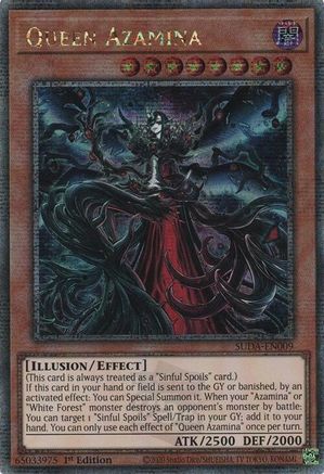 Queen Azamina (Quarter Century Secret Rare) (SUDA-EN009) - Supreme Darkness 1st Edition Supreme Darkness Yugioh Single Squirtle Squad Card Shop.