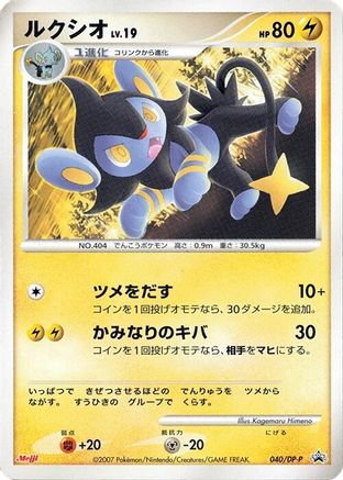 Luxio - 040/DP-P (040/DP-P) - DPP Promotional cards DP-P Promotional cards Pokemon Japanese Single Squirtle Squad Card Shop.