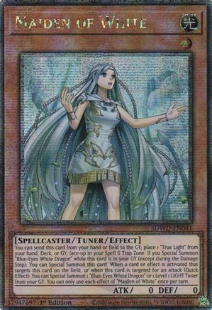Maiden of White (Quarter Century Secret Rare) (SDWD-EN041) - Structure Deck: Blue-Eyes White Destiny 1st Edition Structure Deck: Blue-Eyes White Destiny Yugioh Single Squirtle Squad Card Shop.