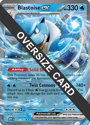 Blastoise ex 009/165 - Holofoil Jumbo Cards - Double Rare Jumbo Cards Pokemon Single Squirtle Squad Card Shop.