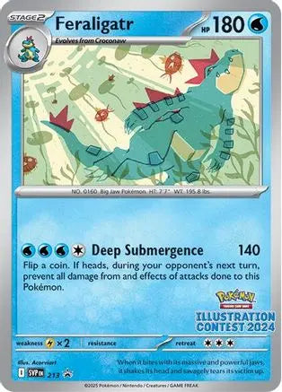 Feraligatr (Illustration Contest 2024) 213 SV Scarlet & Violet Promo Cards - Promo SV: Scarlet & Violet Promo Cards Pokemon Single Squirtle Squad Card Shop.