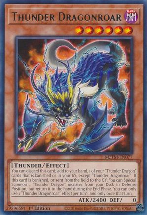 Thunder Dragonroar (MZTM-EN077) - Maze of the Master 1st Edition Maze of the Master Yugioh Single Squirtle Squad Card Shop.