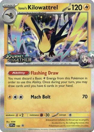Iono's Kilowattrel (Prerelease) 182 - Holofoil SV Scarlet & Violet Promo Cards - Promo SV: Scarlet & Violet Promo Cards Pokemon Single Squirtle Squad Card Shop.