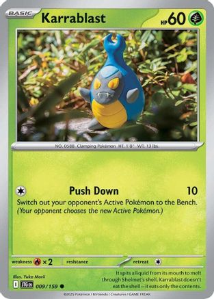 Karrablast 009 - Reverse Holofoil SV09 Journey Together - Common SV09: Journey Together Pokemon Single Squirtle Squad Card Shop.