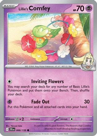 Lillie's Comfey 068 - Reverse Holofoil SV09 Journey Together - Common SV09: Journey Together Pokemon Single Squirtle Squad Card Shop.