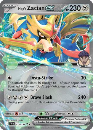 Pokémon TCG – Hop's Zacian ex 111/159 – Journey Together – Double Rare