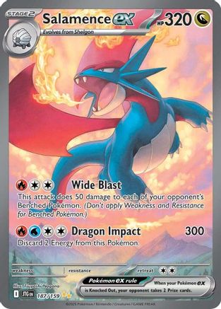 Salamence ex 187/159 - Holofoil SV09 Journey Together - Special Illustration Rare SV09: Journey Together Pokemon Single Squirtle Squad Card Shop.