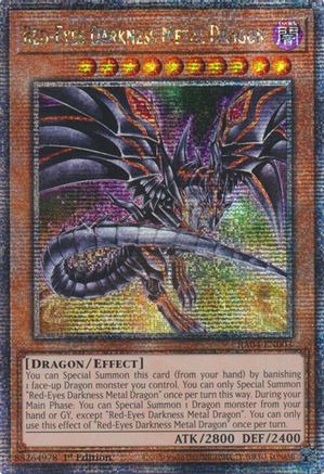 Red-Eyes Darkness Metal Dragon (Alternate Art) (Quarter Century Secret Rare) (RA04-EN003) - Quarter Century Stampede 1st Edition Quarter Century Stampede Yugioh Single Squirtle Squad Card Shop.