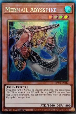 Mermail Abysspike (PCR) (RA04-EN012) - Quarter Century Stampede 1st Edition Quarter Century Stampede Yugioh Single Squirtle Squad Card Shop.
