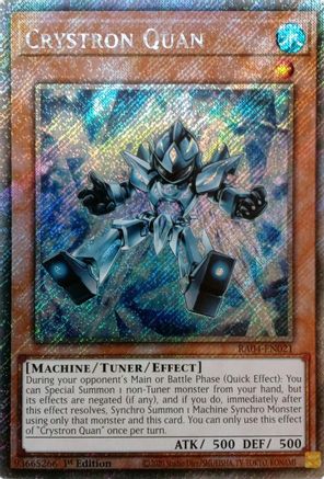 Crystron Quan (Platinum Secret Rare) (RA04-EN021) - Quarter Century Stampede 1st Edition Quarter Century Stampede Yugioh Single Squirtle Squad Card Shop.