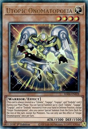 Utopic Onomatopoeia (PUR) (RA04-EN028) - Quarter Century Stampede 1st Edition Quarter Century Stampede Yugioh Single Squirtle Squad Card Shop.