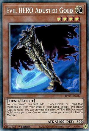 Evil HERO Adusted Gold (PCR) (RA04-EN029) - Quarter Century Stampede 1st Edition Quarter Century Stampede Yugioh Single Squirtle Squad Card Shop.