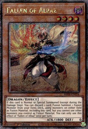 Fallen of Albaz (New Art) (Quarter Century Secret Rare) (RA04-EN034) - Quarter Century Stampede 1st Edition Quarter Century Stampede Yugioh Single Squirtle Squad Card Shop.