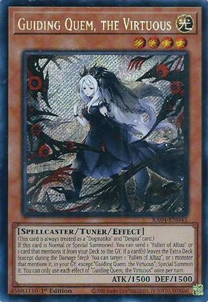 Guiding Quem, the Virtuous (Secret Rare) (RA04-EN043) - Quarter Century Stampede 1st Edition Quarter Century Stampede Yugioh Single Squirtle Squad Card Shop.