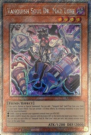 Vanquish Soul Dr. Mad Love (Platinum Secret Rare) (RA04-EN045) - Quarter Century Stampede 1st Edition Quarter Century Stampede Yugioh Single Squirtle Squad Card Shop.