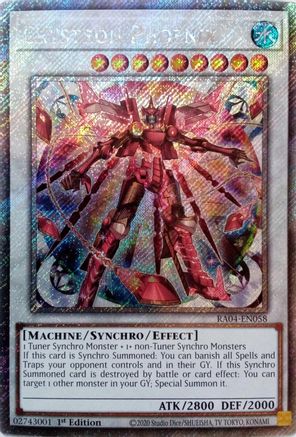 Crystron Phoenix (Platinum Secret Rare) (RA04-EN058) - Quarter Century Stampede 1st Edition Quarter Century Stampede Yugioh Single Squirtle Squad Card Shop.