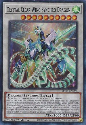 Crystal Clear Wing Synchro Dragon (RA04-EN059) - Quarter Century Stampede 1st Edition Quarter Century Stampede Yugioh Single Squirtle Squad Card Shop.