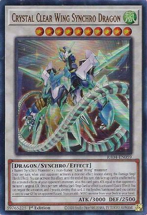 Crystal Clear Wing Synchro Dragon (UR) (RA04-EN059) - Quarter Century Stampede 1st Edition Quarter Century Stampede Yugioh Single Squirtle Squad Card Shop.