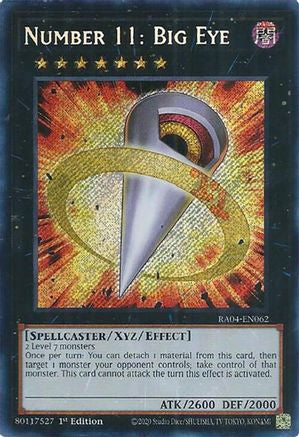 Number 11: Big Eye (Secret Rare) (RA04-EN062) - Quarter Century Stampede 1st Edition Quarter Century Stampede Yugioh Single Squirtle Squad Card Shop.
