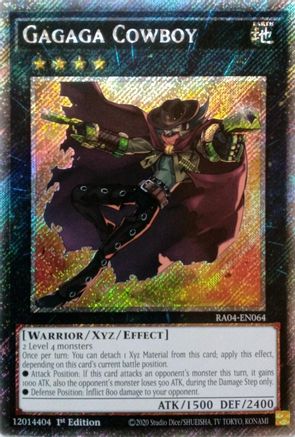 Gagaga Cowboy (Platinum Secret Rare) (RA04-EN064) - Quarter Century Stampede 1st Edition Quarter Century Stampede Yugioh Single Squirtle Squad Card Shop.