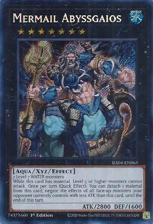 Mermail Abyssgaios (Secret Rare) (RA04-EN065) - Quarter Century Stampede 1st Edition Quarter Century Stampede Yugioh Single Squirtle Squad Card Shop.