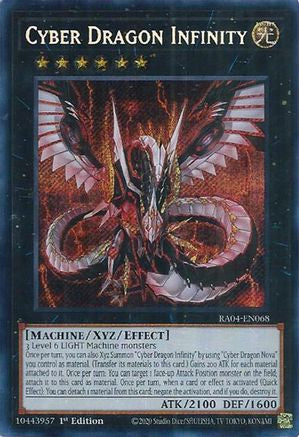 Cyber Dragon Infinity (Secret Rare) (RA04-EN068) - Quarter Century Stampede 1st Edition Quarter Century Stampede Yugioh Single Squirtle Squad Card Shop.