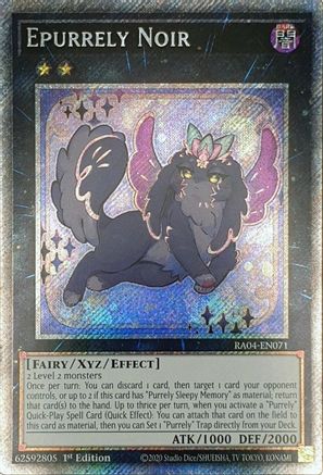 Epurrely Noir (Platinum Secret Rare) (RA04-EN071) - Quarter Century Stampede 1st Edition Quarter Century Stampede Yugioh Single Squirtle Squad Card Shop.