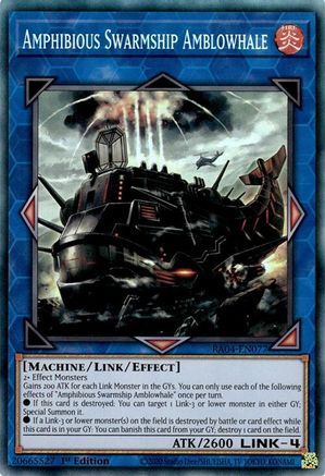 Amphibious Swarmship Amblowhale (PCR) (RA04-EN077) - Quarter Century Stampede 1st Edition Quarter Century Stampede Yugioh Single Squirtle Squad Card Shop.