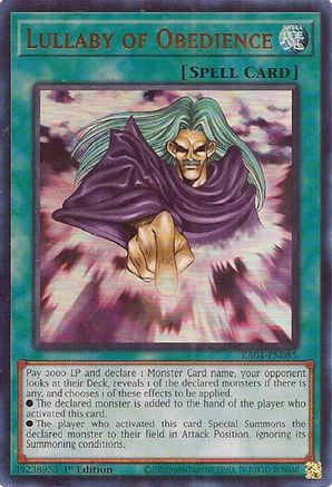 Lullaby of Obedience (UR) (RA04-EN085) - Quarter Century Stampede 1st Edition Quarter Century Stampede Yugioh Single Squirtle Squad Card Shop.