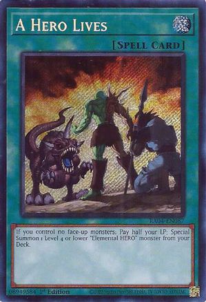A Hero Lives (Secret Rare) (RA04-EN087) - Quarter Century Stampede 1st Edition Quarter Century Stampede Yugioh Single Squirtle Squad Card Shop.