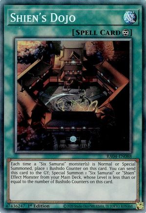 Shien's Dojo (PCR) (RA04-EN088) - Quarter Century Stampede 1st Edition Quarter Century Stampede Yugioh Single Squirtle Squad Card Shop.