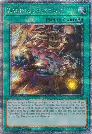 Zoodiac Barrage (Quarter Century Secret Rare) (RA04-EN091) - Quarter Century Stampede 1st Edition Quarter Century Stampede Yugioh Single Squirtle Squad Card Shop.