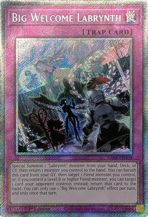 Big Welcome Labrynth (Platinum Secret Rare) (RA04-EN104) - Quarter Century Stampede 1st Edition Quarter Century Stampede Yugioh Single Squirtle Squad Card Shop.