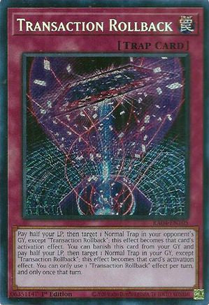 Transaction Rollback (Secret Rare) (RA04-EN105) - Quarter Century Stampede 1st Edition Quarter Century Stampede Yugioh Single Squirtle Squad Card Shop.