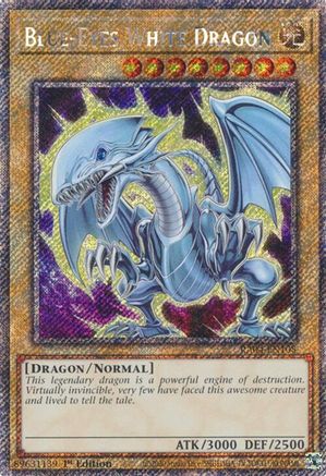 Blue-Eyes White Dragon (7th Art) (Platinum Secret Rare) (RA04-EN108) - Quarter Century Stampede 1st Edition Quarter Century Stampede Yugioh Single Squirtle Squad Card Shop.