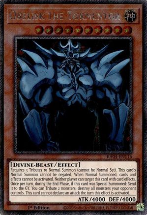 Obelisk the Tormentor (Platinum Secret Rare) (RA04-EN116) - Quarter Century Stampede 1st Edition Quarter Century Stampede Yugioh Single Squirtle Squad Card Shop.