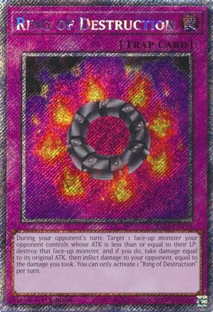 Ring of Destruction (Platinum Secret Rare) (RA04-EN119) - Quarter Century Stampede 1st Edition Quarter Century Stampede Yugioh Single Squirtle Squad Card Shop.
