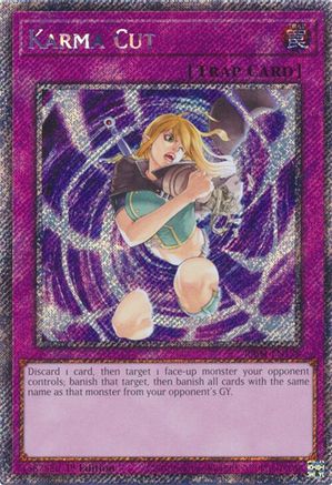 Karma Cut (Platinum Secret Rare) (RA04-EN128) - Quarter Century Stampede 1st Edition Quarter Century Stampede Yugioh Single Squirtle Squad Card Shop.