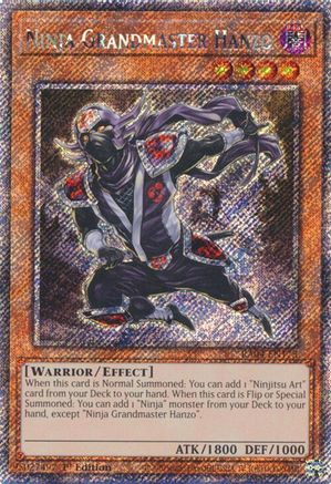 Ninja Grandmaster Hanzo (Platinum Secret Rare) (RA04-EN173) - Quarter Century Stampede 1st Edition Quarter Century Stampede Yugioh Single Squirtle Squad Card Shop.