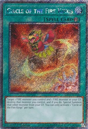 Circle of the Fire Kings (Platinum Secret Rare) (RA04-EN195) - Quarter Century Stampede 1st Edition Quarter Century Stampede Yugioh Single Squirtle Squad Card Shop.