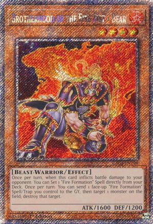 Brotherhood of the Fire Fist - Bear (Platinum Secret Rare) (RA04-EN198) - Quarter Century Stampede 1st Edition Quarter Century Stampede Yugioh Single Squirtle Squad Card Shop.